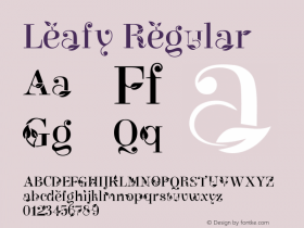 Leafy Regular Version 1.000 Font Sample