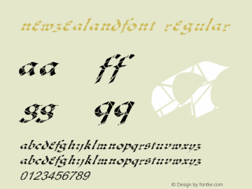 NEWZEALANDfont Regular Altsys Fontographer 3.5  4/4/01图片样张