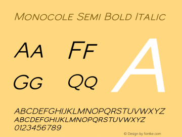 Monocole-SemiBoldItalic Version图片样张