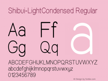 Shibui-LightCondensed Version 1.000;PS 001.001;hotconv 1.0.56;com.myfonts.easy.artisticandunique.shibui.light-condensed.wfkit2.version.5uTA图片样张