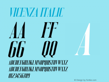 Vicenza Italic Version 1.00;May 10, 2020;FontCreator 13.0.0.2630 64-bit Font Sample