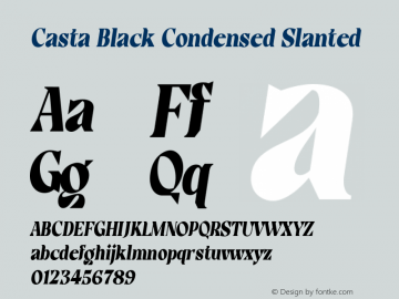 Casta-BlackCondensedSlanted Version 1.000图片样张