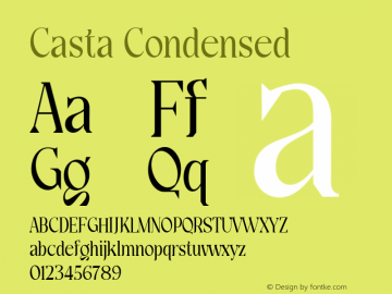 Casta-Condensed Version 1.000 Font Sample