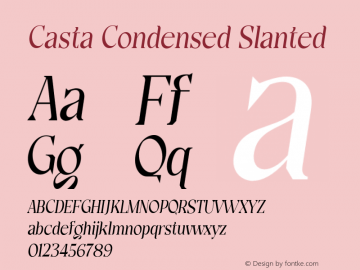 Casta-CondensedSlanted Version 1.000图片样张