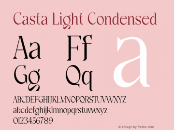 Casta-LightCondensed Version 1.000 Font Sample