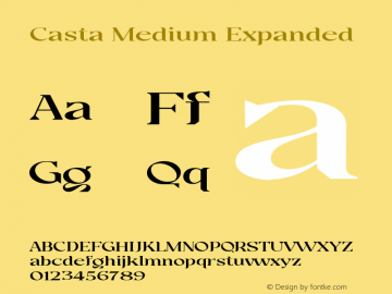 Casta-MediumExpanded Version 1.000 Font Sample