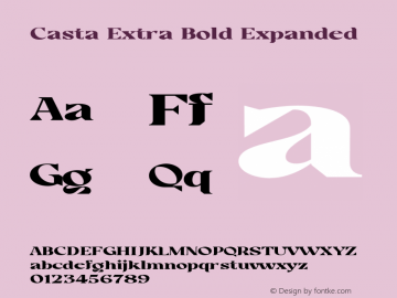 Casta-ExtraBoldExpanded Version 1.000 Font Sample
