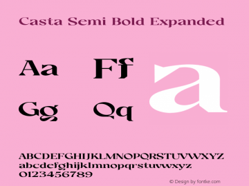 Casta-SemiBoldExpanded Version 1.000 Font Sample