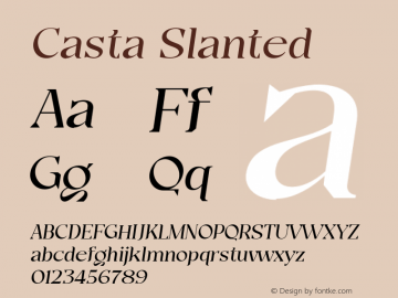 Casta-Slanted Version 1.000 Font Sample