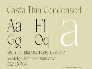 Casta-ThinCondensed Version 1.000 Font Sample