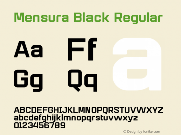 MensuraBlack Version 001.001 Font Sample