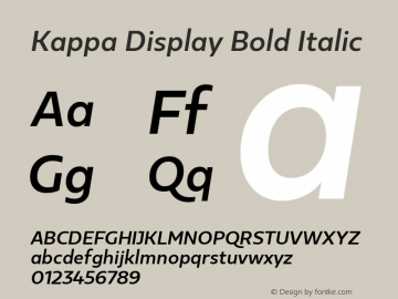 KappaDisplay-BoldItalic Version 1.000 | wf-rip DC20170215 Font Sample