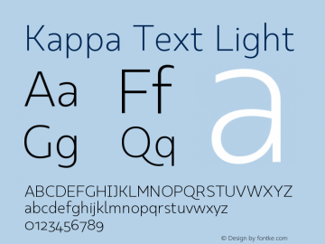 KappaText-Light Version 1.000;PS 001.000;hotconv 1.0.88;makeotf.lib2.5.64775图片样张