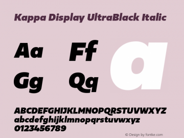 KappaDisplay-UltraBlackItalic Version 1.000 | wf-rip DC20170215图片样张