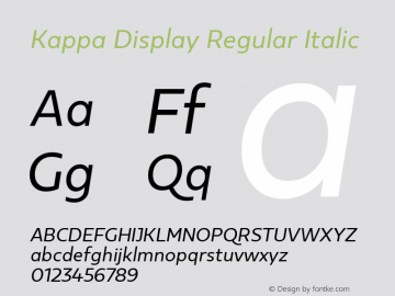 KappaDisplay-RegularItalic Version 1.000 | wf-rip DC20170215 Font Sample