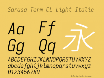 Sarasa Term CL Light Italic  Font Sample
