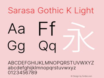 Sarasa Gothic K Light Version 0.12.3; ttfautohint (v1.8.3)图片样张