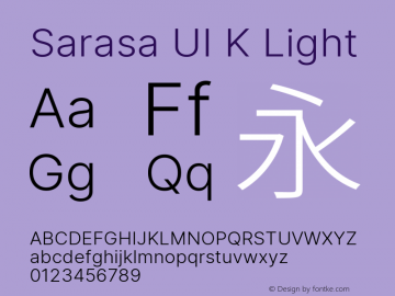 Sarasa UI K Light Version 0.12.3; ttfautohint (v1.8.3) Font Sample