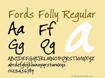 FordsFolly-Regular Version 1.0 Font Sample