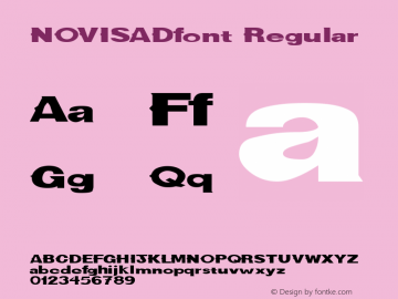 NOVISADfont Regular Altsys Fontographer 3.5  4/4/01 Font Sample