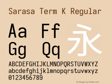 Sarasa Term K Version 0.12.3; ttfautohint (v1.8.3) Font Sample