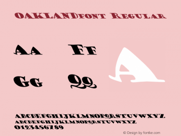 OAKLANDfont Regular Altsys Fontographer 3.5  4/4/01图片样张