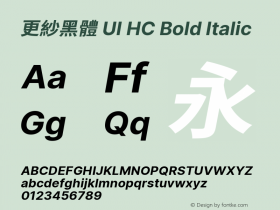 更紗黑體 UI HC Bold Italic 图片样张