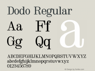 Dodo Regular Version 1.000 | wf-rip DC20190510图片样张