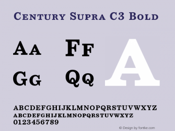 Century Supra C3 Bold 1.120 Font Sample