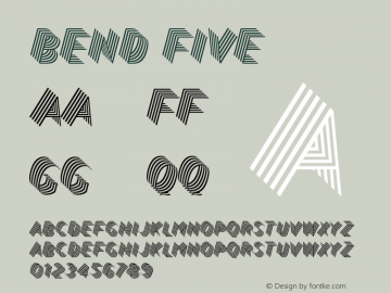 Bend Five Version 1.000;PS 001.000;hotconv 1.0.70;makeotf.lib2.5.58329图片样张