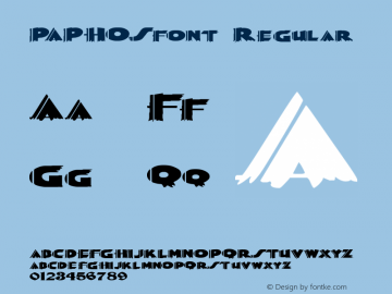 PAPHOSfont Regular Altsys Fontographer 3.5  4/4/01图片样张