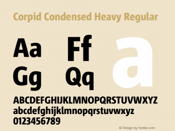 Corpid Condensed Heavy Version 2.001图片样张