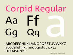 Corpid Version 2.001 Font Sample