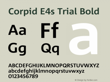 Corpid Bold Version 2.001 Font Sample