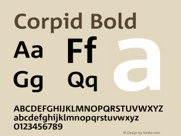 Corpid-Bold Version 2.001 Font Sample