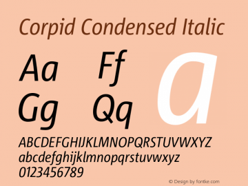 CorpidCondensed-Italic Version 2.001图片样张