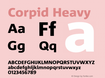 Corpid-Heavy Version 2.001 Font Sample