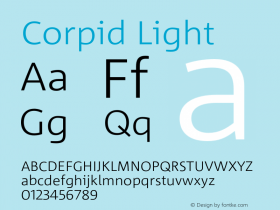 Corpid-Light Version 2.001 Font Sample