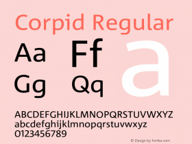 Corpid-Regular Version 2.001 Font Sample