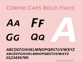 CorpidCaps-BoldItalic 001.072 Font Sample