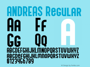 ANDREAS Regular Version 1.000 Font Sample