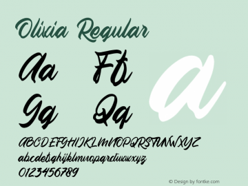 Olivia 1.000 Font Sample