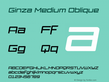 Ginza-MediumOblique Version 1.000 2008 initial release图片样张