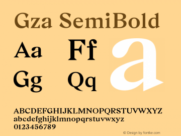 Gza-SemiBold Version 1.000;PS 001.000;hotconv 1.0.88;makeotf.lib2.5.64775图片样张