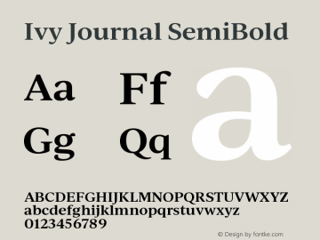 IvyJournal-SemiBold Version 1.001 Font Sample