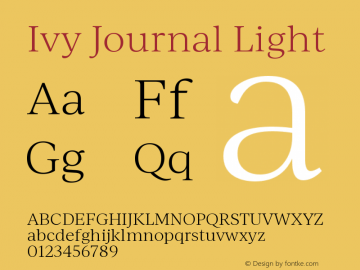 IvyJournal-Light Version 1.001 Font Sample