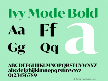 IvyMode-Bold Version 1.001 Font Sample
