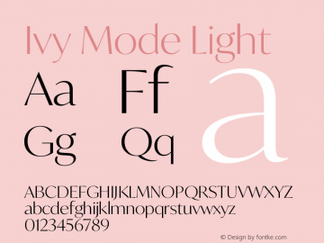 IvyMode-Light Version 1.001 Font Sample