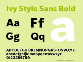 IvyStyleSans-Bold Version 1.002; build 0017 Font Sample