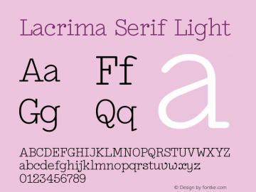 Lacrima Serif Light Version 3.001 | wf-rip DC20190405图片样张